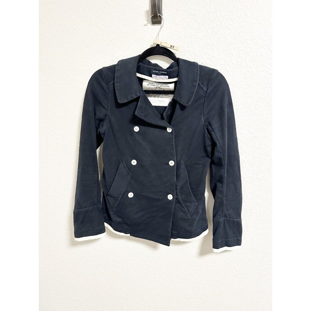 Yoshi Kondo Paris Womens Cropped Peacoat Jacket Double Breasted‎ Navy Size XS